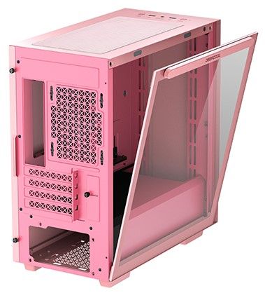 Корпус Deepcool MACUBE 110 PKRD без БП, боковое окно (закаленное стекло), розовый, mATX