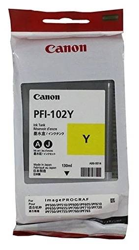 Картридж Canon PFI-102Y желтый (оригинальный, 130 мл)