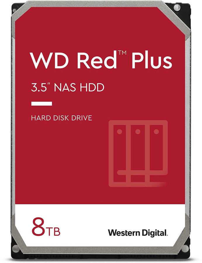 Жесткий диск WD Red Plus WD80EFBX, 8ТБ, HDD, SATA III, 3.5"