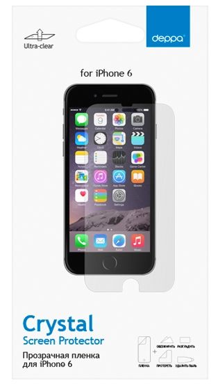 Защитная пленка Deppa [61357] для Apple iPhone 6 Plus, прозрачная, с коплектом для установки