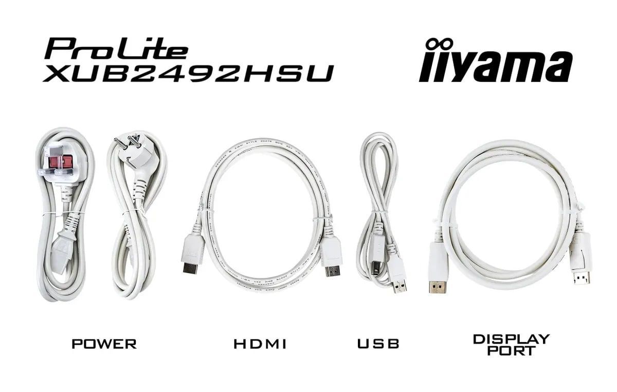 Монитор 23.8" Iiyama ProLite XUB2492HSU-W6, 100Мц, 0,4мс, динамики, USB-HUB, белый