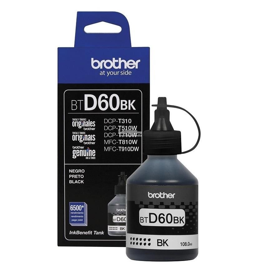 Чернила Brother BTD60BK черные (оригинальные, бутыль: 6500стр.) для Brother DCP-T310, T510W, T710W