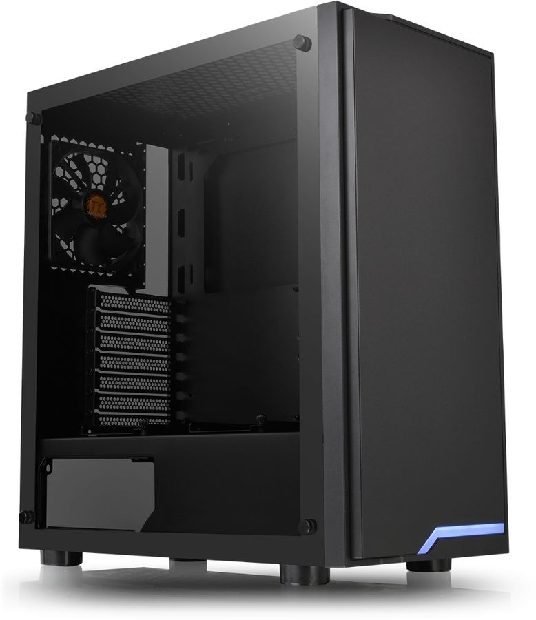 Корпус ATX Thermaltake H100 TG, Midi-Tower, без БП, черный [ca-1l4-00m1wn-02]