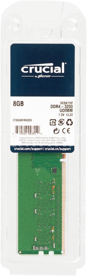 Память DDR4 8Gb Crucial CT8G4DFRA32A, 3200MHz, DIMM