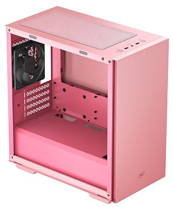 Корпус Deepcool MACUBE 110 PKRD без БП, боковое окно (закаленное стекло), розовый, mATX