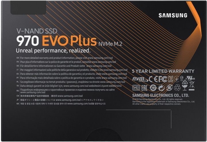 SSD накопитель 250GB Samsung 970 EVO Plus MZ-V7S250BW, M.2 2280, NVMe