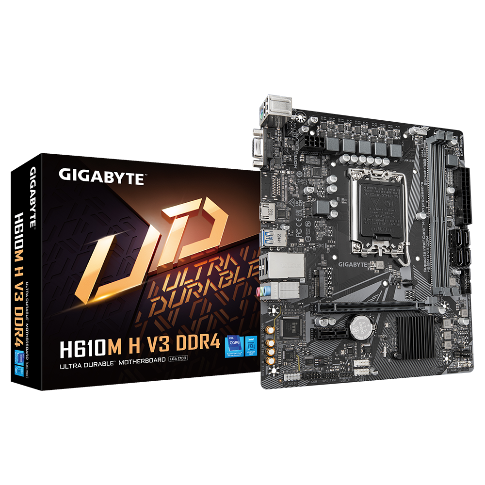 Материнская плата GIGABYTE H610M H V3 DDR4, LGA 1700, Intel H610, mATX