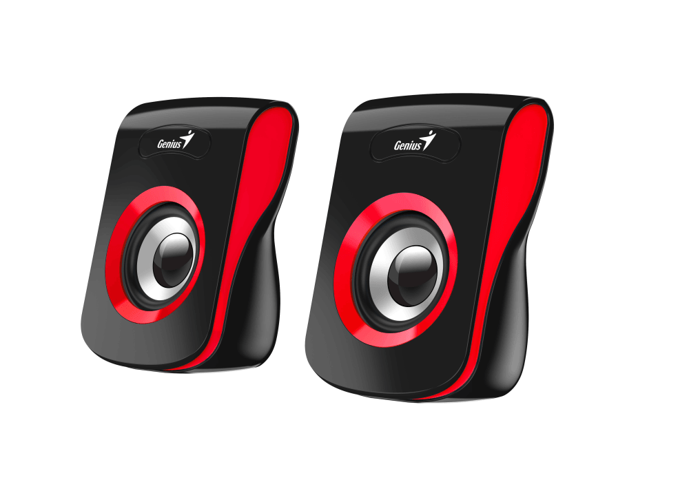 Колонки Genius SP-Q180, красные/черные [31730026401] 2.0, 2 x 3W RMS, USB-power