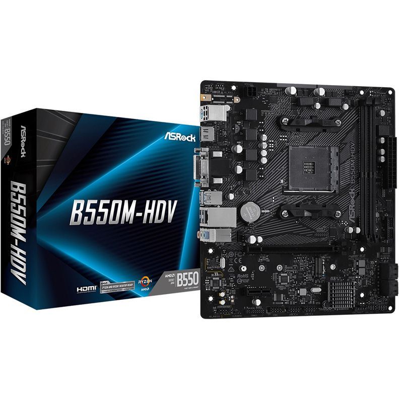 Материнская плата ASROCK B550M-HDV, SocketAM4, AMD B550, mATX