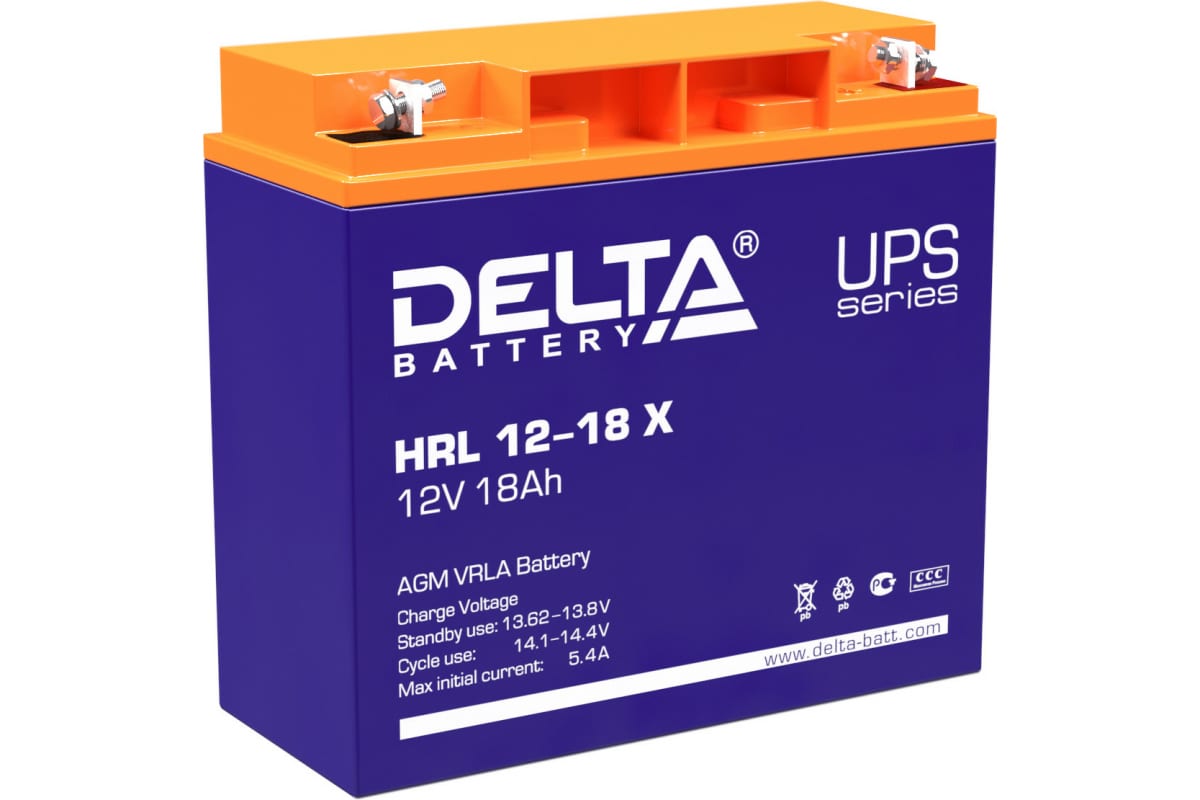 Аккумуляторная батарея для ИБП Delta HRL 12-18 X, 12В, 18Ач