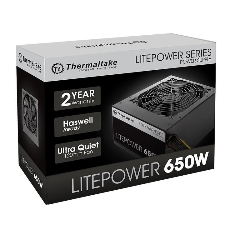 Блок питания Thermaltake LT-650P, 650Вт, 120мм, черный, retail [ps-ltp-0650npcneu-2]