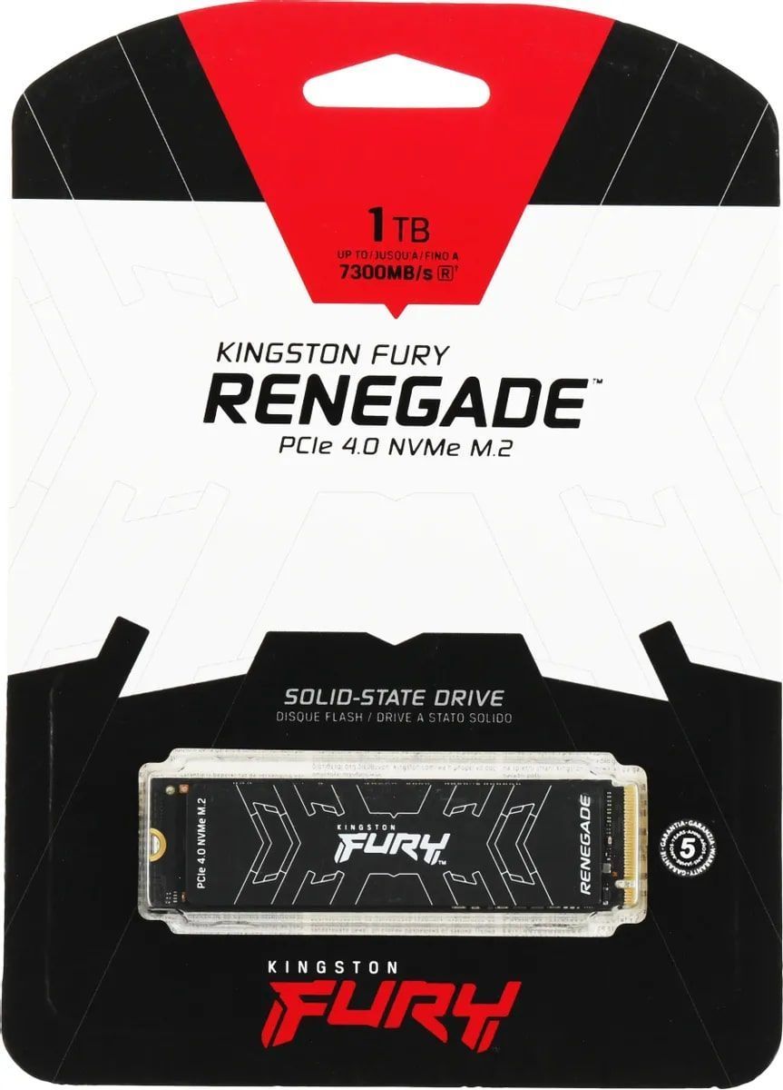 SSD накопитель Kingston Fury Renegade SFYRS/1000G 1ТБ, M.2 2280, PCIe 4.0 x4, NVMe