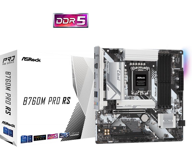 Материнская плата ASROCK B760M PRO RS, LGA 1700, Intel B760, mATX