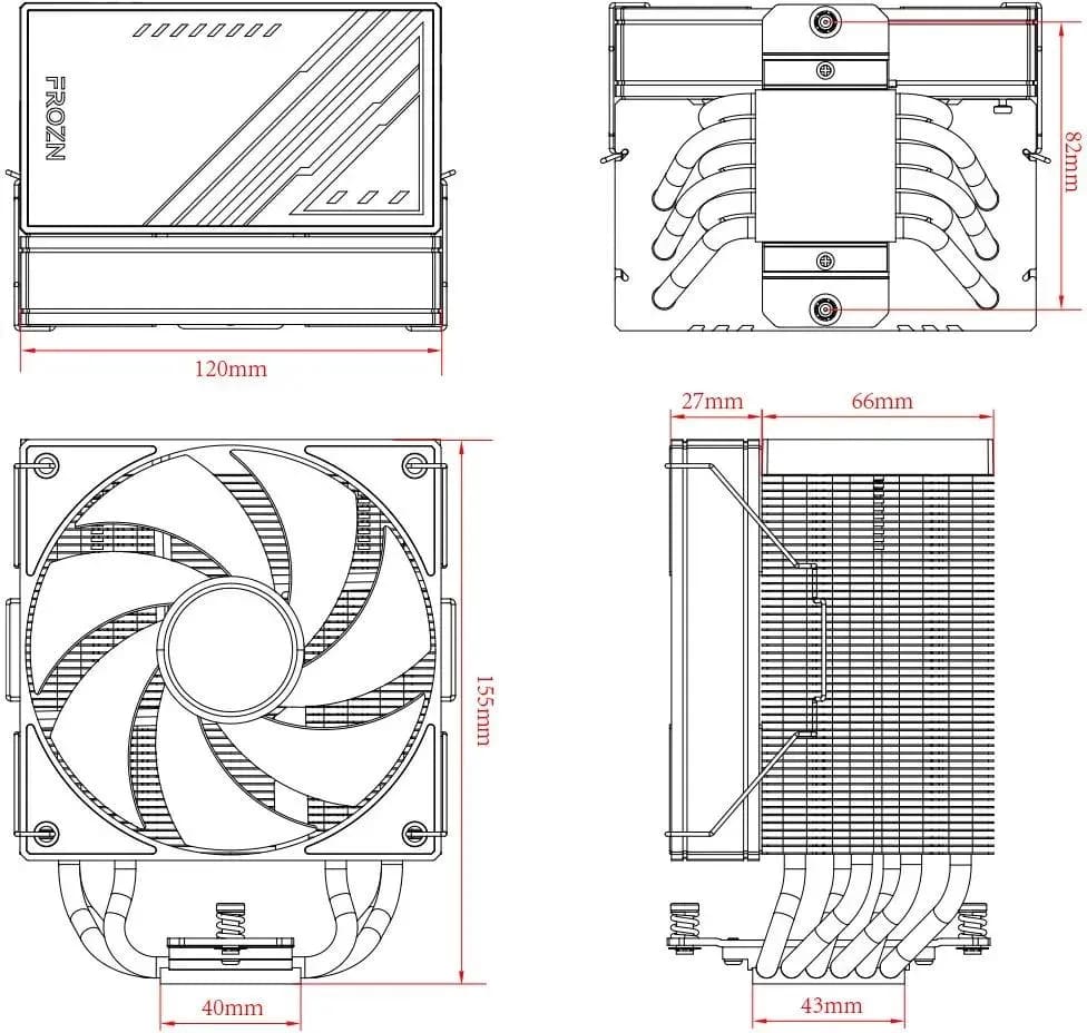 Устройство охлаждения кулер ID-Cooling Frozn A610 ARGB Wh, белый