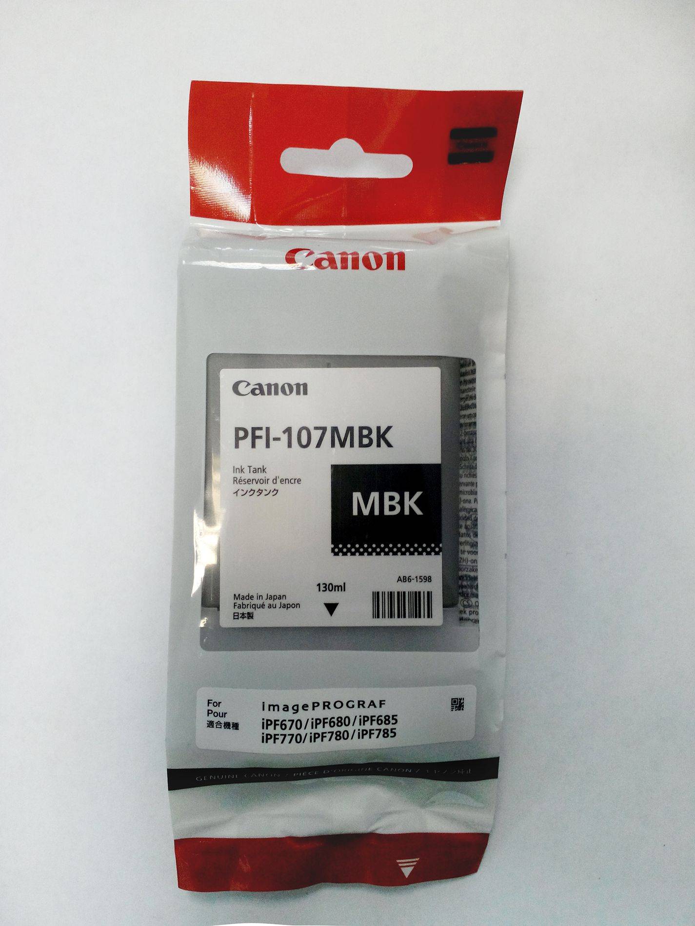 Картридж Canon PFI-107BK черный (оригинальный, 130мл)