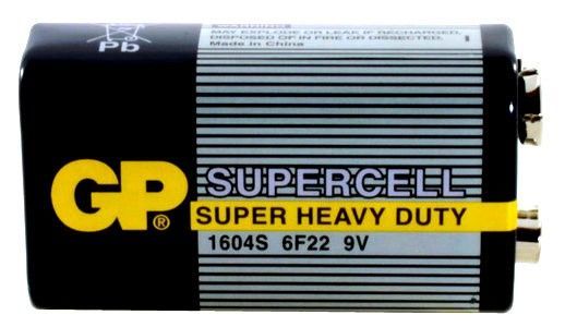 Батарейка GP Supercell 1604S 6F22 V9, тип Крона