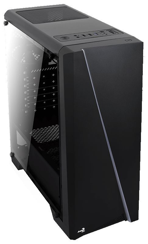 Корпус ATX Aerocool Cylon, Midi-Tower, без БП, черный [cylon bk]