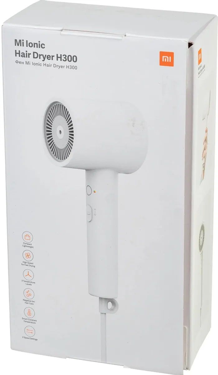 Фен Xiaomi Mi Ionic Hair Dryer H300 EU, 1600Вт [BHR5081GL], белый