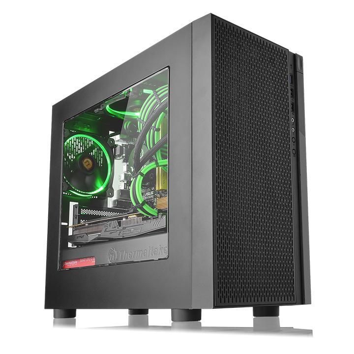 Корпус mATX THERMALTAKE Versa H18 Window [CA-1J4-00S1WN-00] (Micro-Tower, без БП, черный)