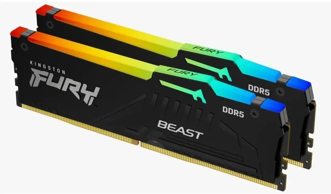 Модуль памяти 16GB DDR5 Kingston FURY Beast KF560C40BBAK2-16, 6000Mz, CL40 DIMM, 2x 8ГБ