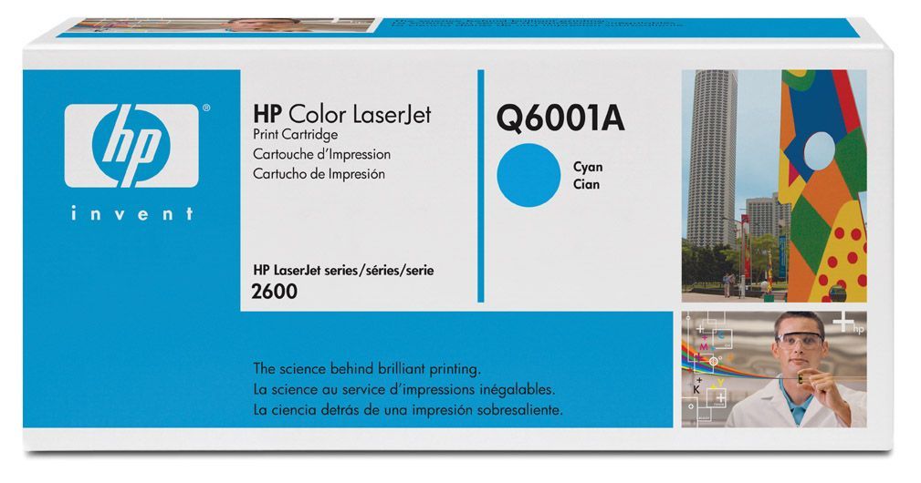 Тонер-картридж HP CLJ Q6001A [124A] голубой (оригинальный, 2500стр)