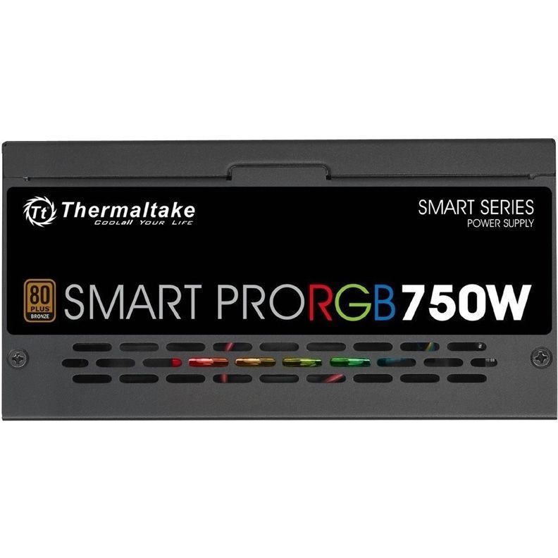 Блок питания Thermaltake SMART PRO RGB, 750Вт, 140мм, черный, retail [ps-spr-0750fpcbeu-r]