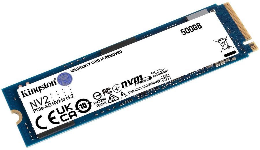 SSD накопитель Kingston SNV2S/500G NV2, M.2 2280, 500GB, NVMe, PCIe 4.0