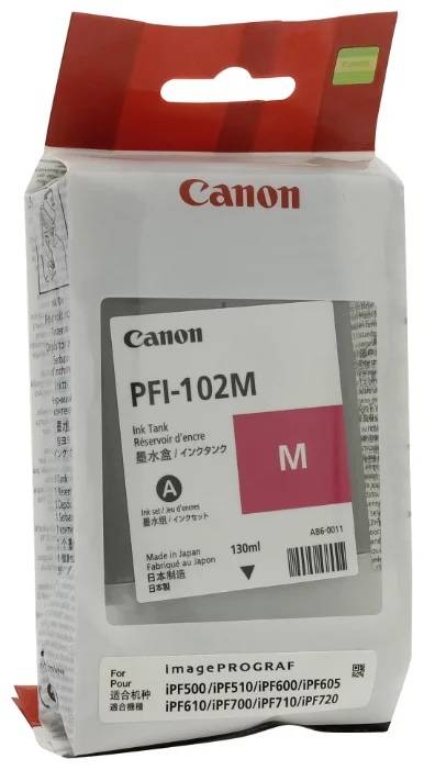 Картридж Canon PFI-102M пурпурный (оригинальный, 130 мл)