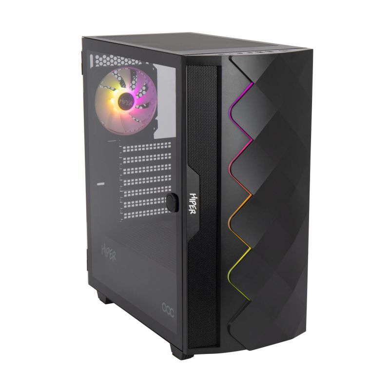 Корпус ATX HIPER DCB, Midi-Tower, без БП, черный