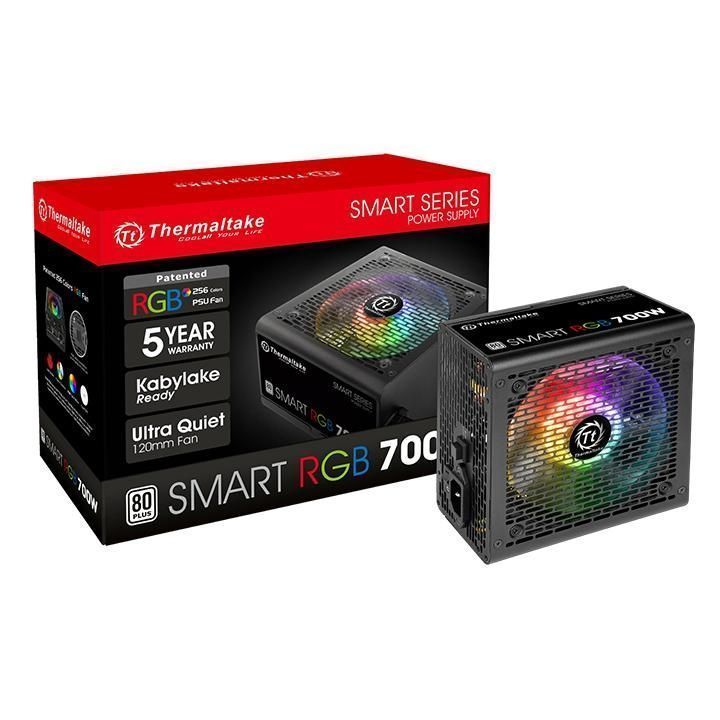 Блок питания Thermaltake Smart RGB 700, 700Вт, 120мм, черный, retail [ps-spr-0700nhsawe-1]