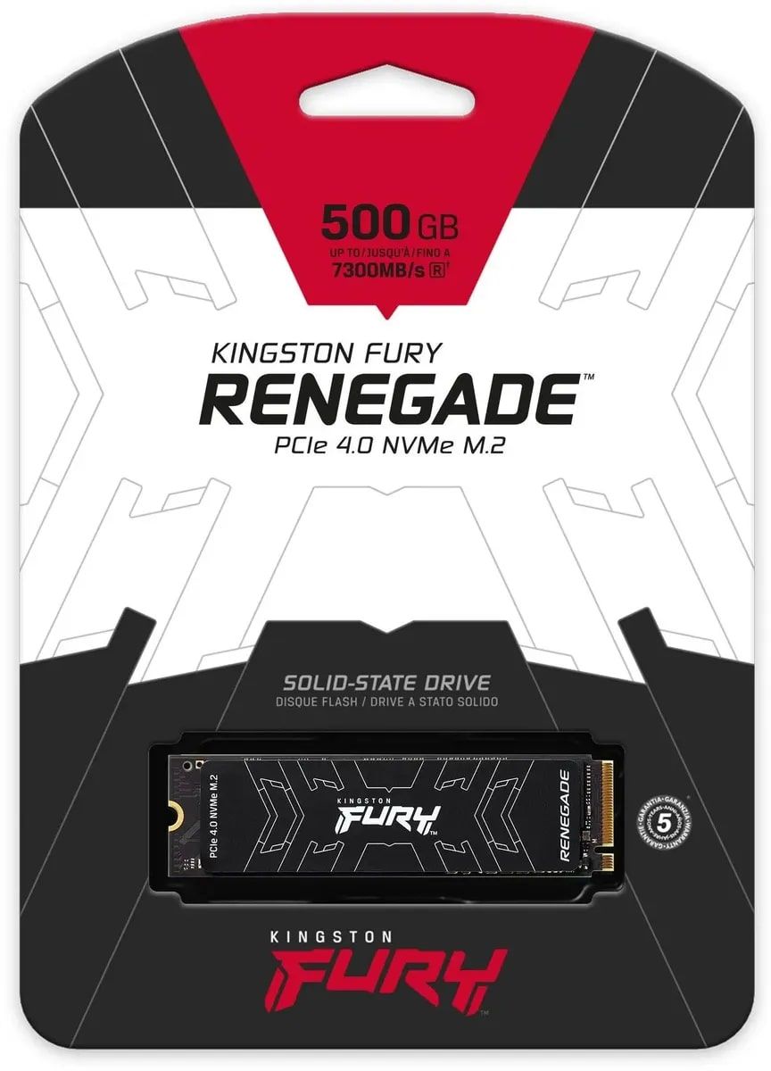 SSD накопитель Kingston Fury Renegade SFYRS/500G 500ГБ, M.2 2280, PCIe 4.0 x4, NVMe