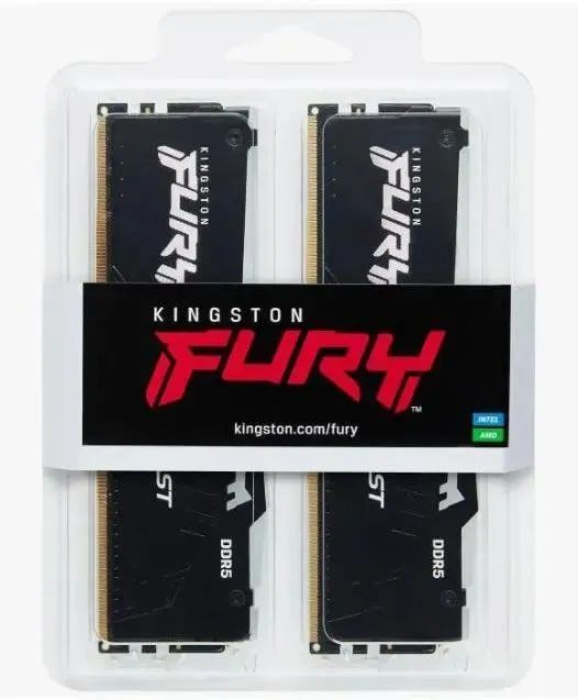 Модуль памяти 16GB DDR5 Kingston FURY Beast KF560C40BBAK2-16, 6000Mz, CL40 DIMM, 2x 8ГБ