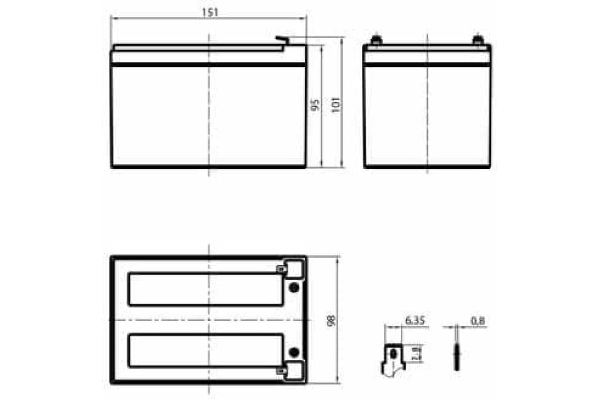 Аккумуляторная батарея для ИБП Delta DTМ 1212, 12V, 12Ah