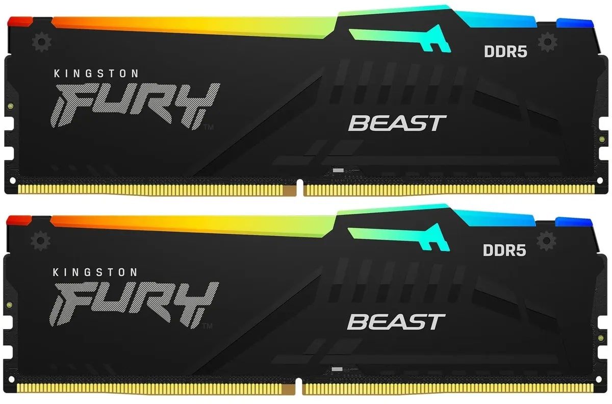 Модуль памяти 16GB DDR5 Kingston FURY Beast KF560C40BBAK2-16, 6000Mz, CL40 DIMM, 2x 8ГБ