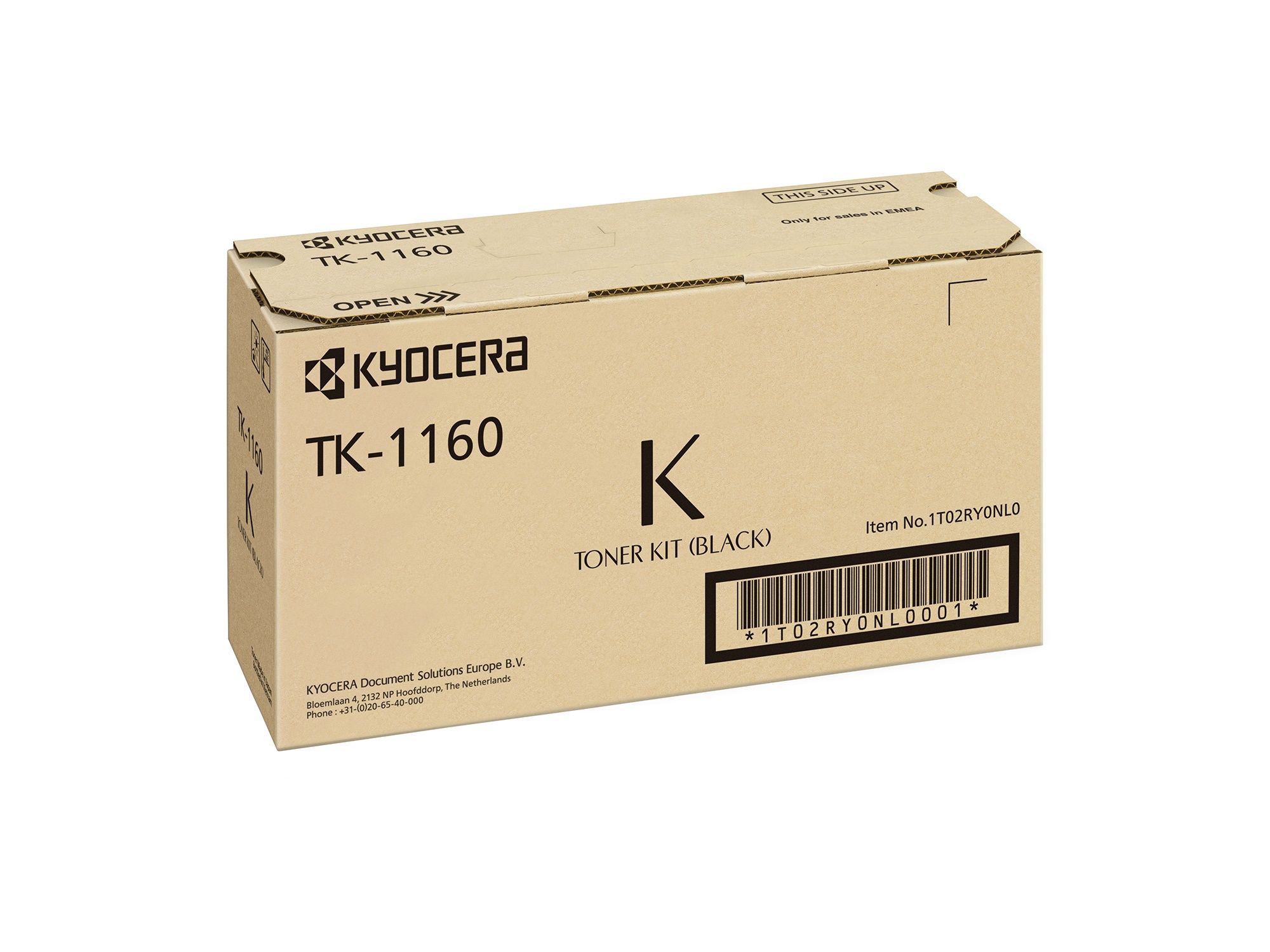 Тонер-картридж Kyocera TK-1160 черный, оригинальный, 7200 стр.