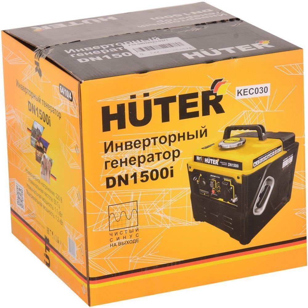 Бензиновый генератор Huter DN1500i, 220/12 В, 1.2кВт [64/10/4]