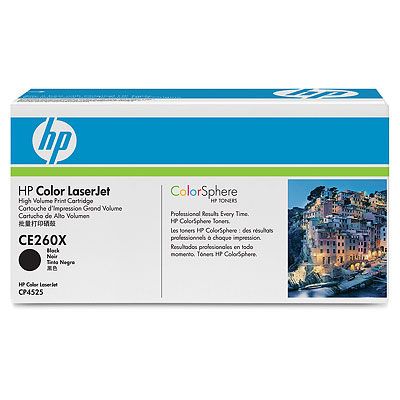 Тонер-картридж HP CLJ CE260X [649X] черный (оригинальный, 17 000 стр.)