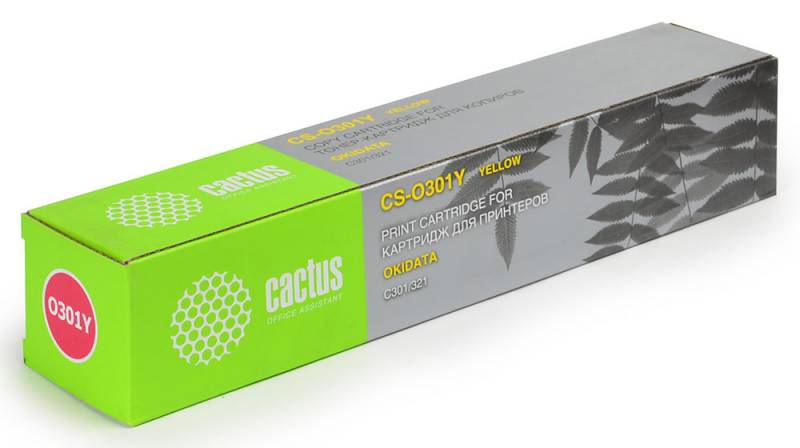 Тонер-картридж Cactus 44973541 CS-O301Y желтый (1500стр.) для Oki C301/321