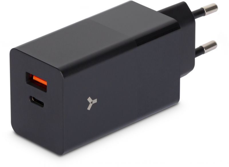 Сетевое зарядное устройство Accesstyle Crocus GaN 65 Вт, USB-C + USB-A, черный