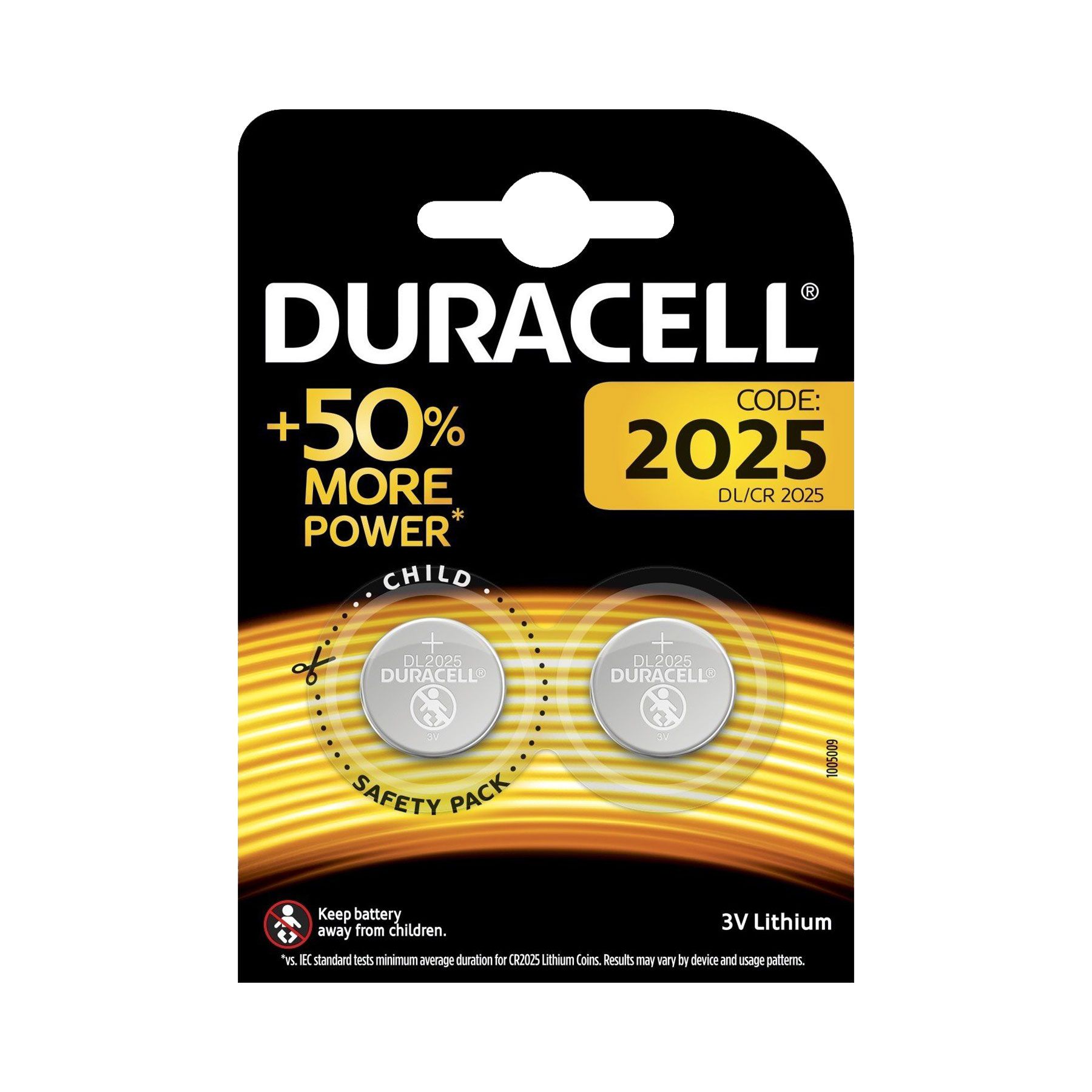 Батарейка литиевая Duracell DL/CR2025 [DL2025], упаковка 2 шт