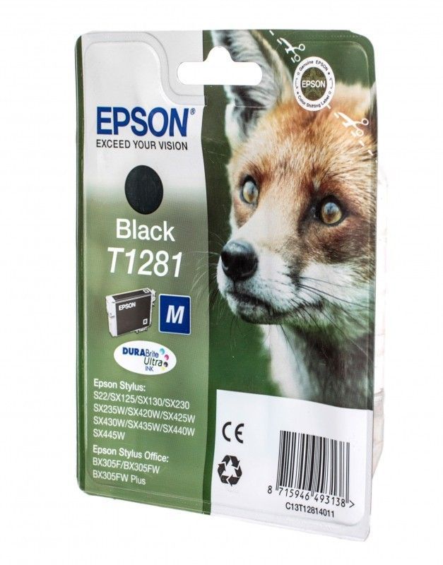 Картридж Epson T1281 черный (оригинальный) для S22/SX125/SX425/BX305