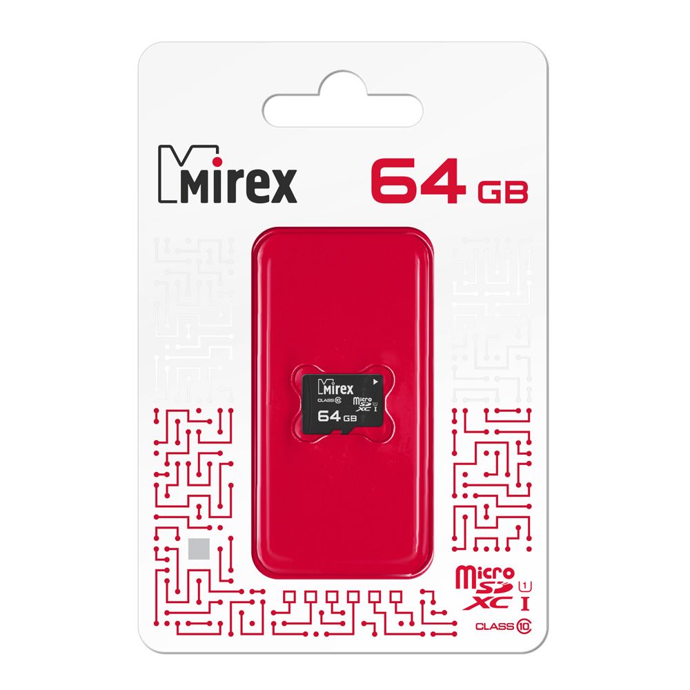 Карта памяти 64Gb Mirex MicroSDXC Class 10 [13612-MC10SD64] 