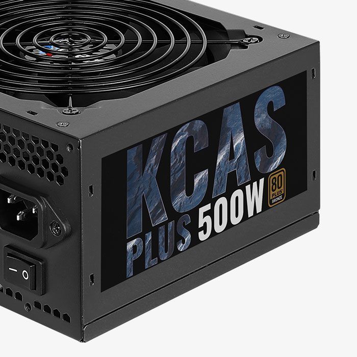 Блок питания Aerocool KCAS PLUS 500, 500Вт, 120мм, черный [kcas-500 plus]