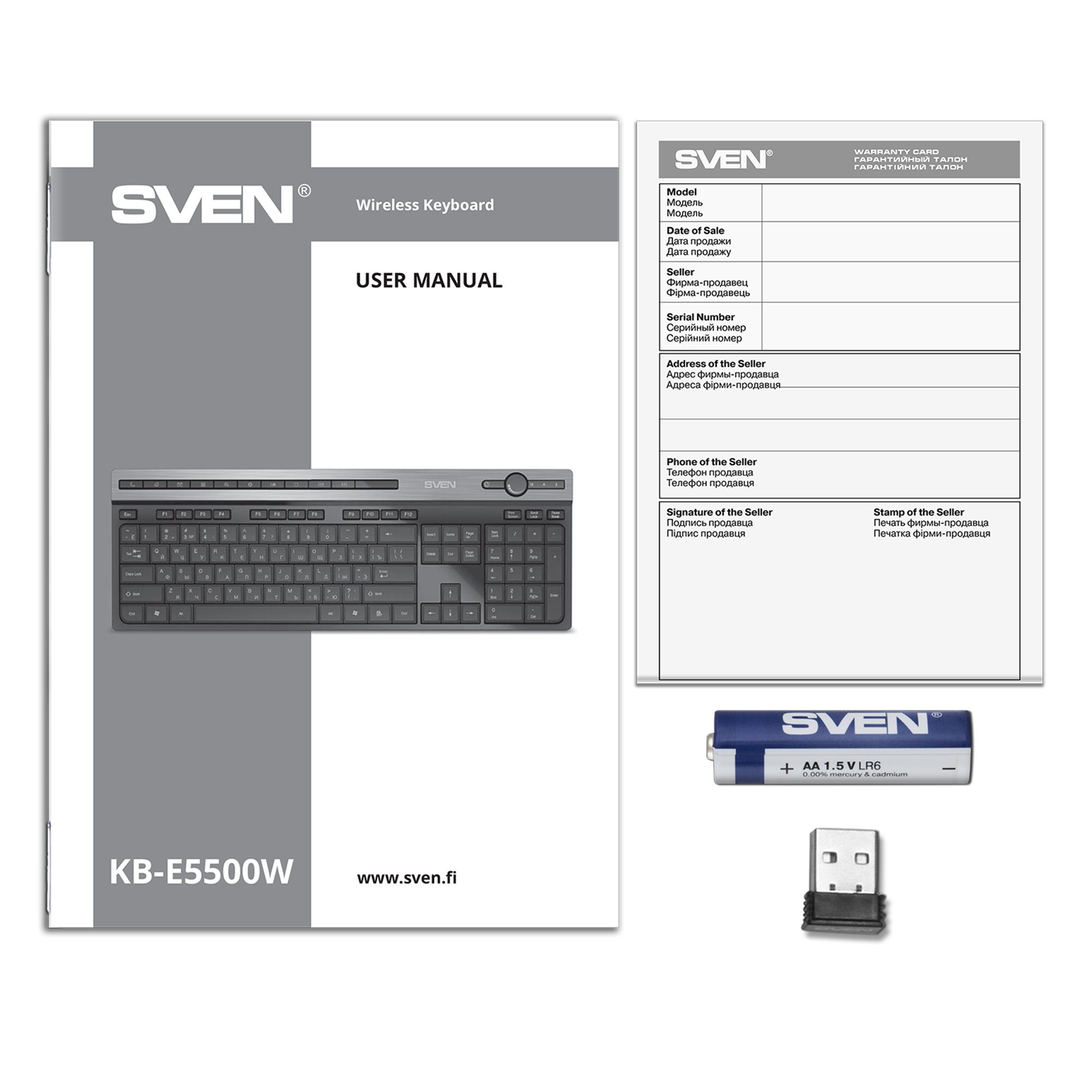 Клавиатура беспроводная SVEN KB-E5500W [SV-021931]