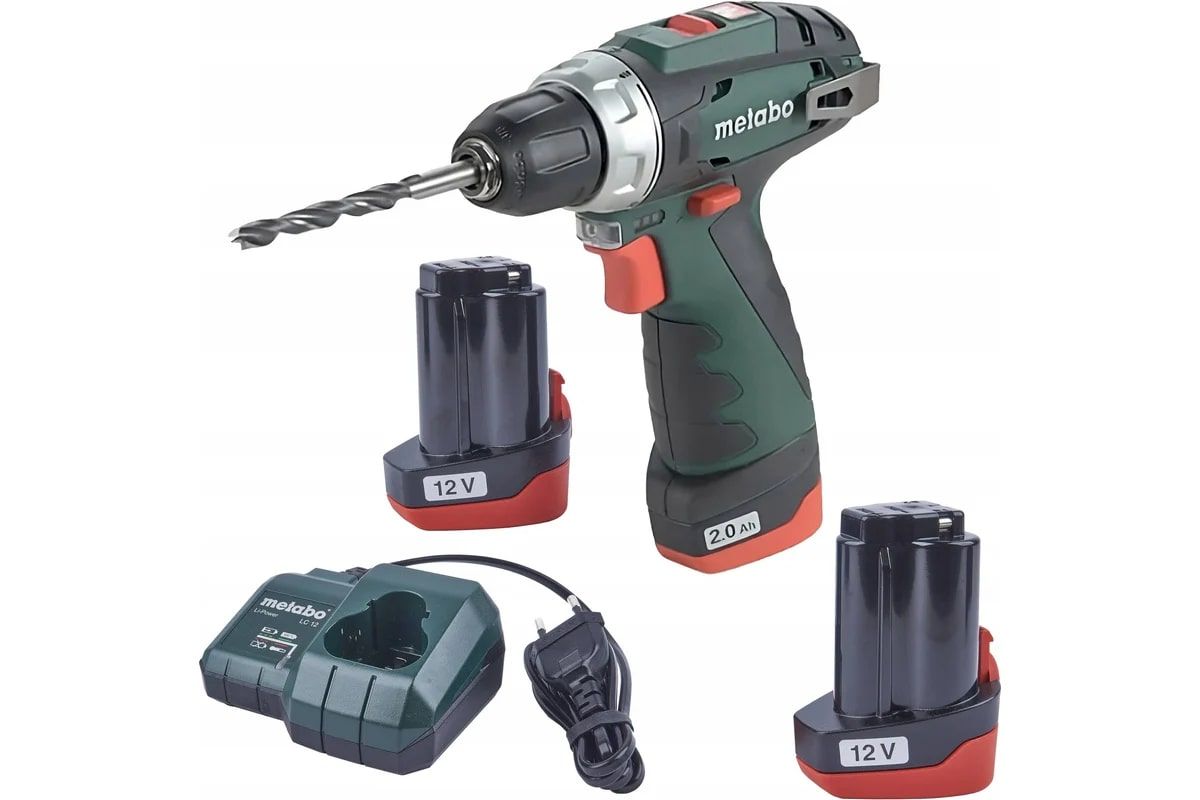 Безударная дрель-шуруповерт Metabo PowerMaxx BS, 12 В, 2 акк, коробка [600984000] 