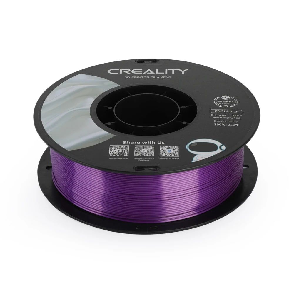 Катушка CR-Silk Purple пластика Creality, фиолетовый, 1,75 мм 1кг для 3D принтеров [3301120005]