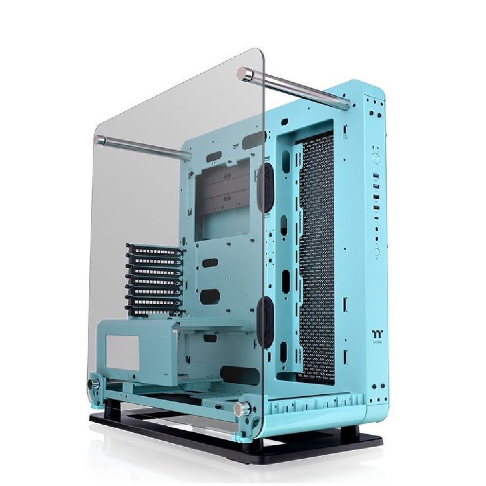 Корпус Thermaltake Core P6 TG Turquoise без БП ATX [CA-1V2-00MBWN-00], голубой