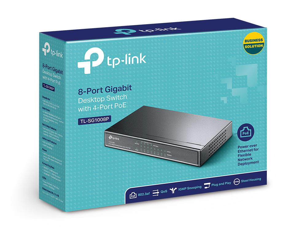 Коммутатор TP-LINK TL-SG1008P (8 port, 100Base-t, PoE)