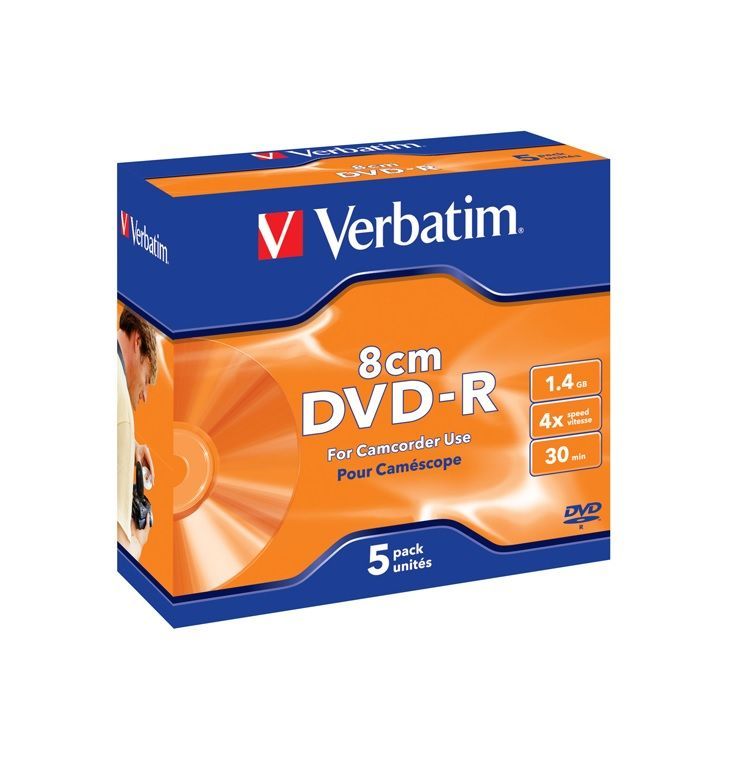 Диски DVD-R Verbatim [43510], упаковка 5 штук, 8 cm 