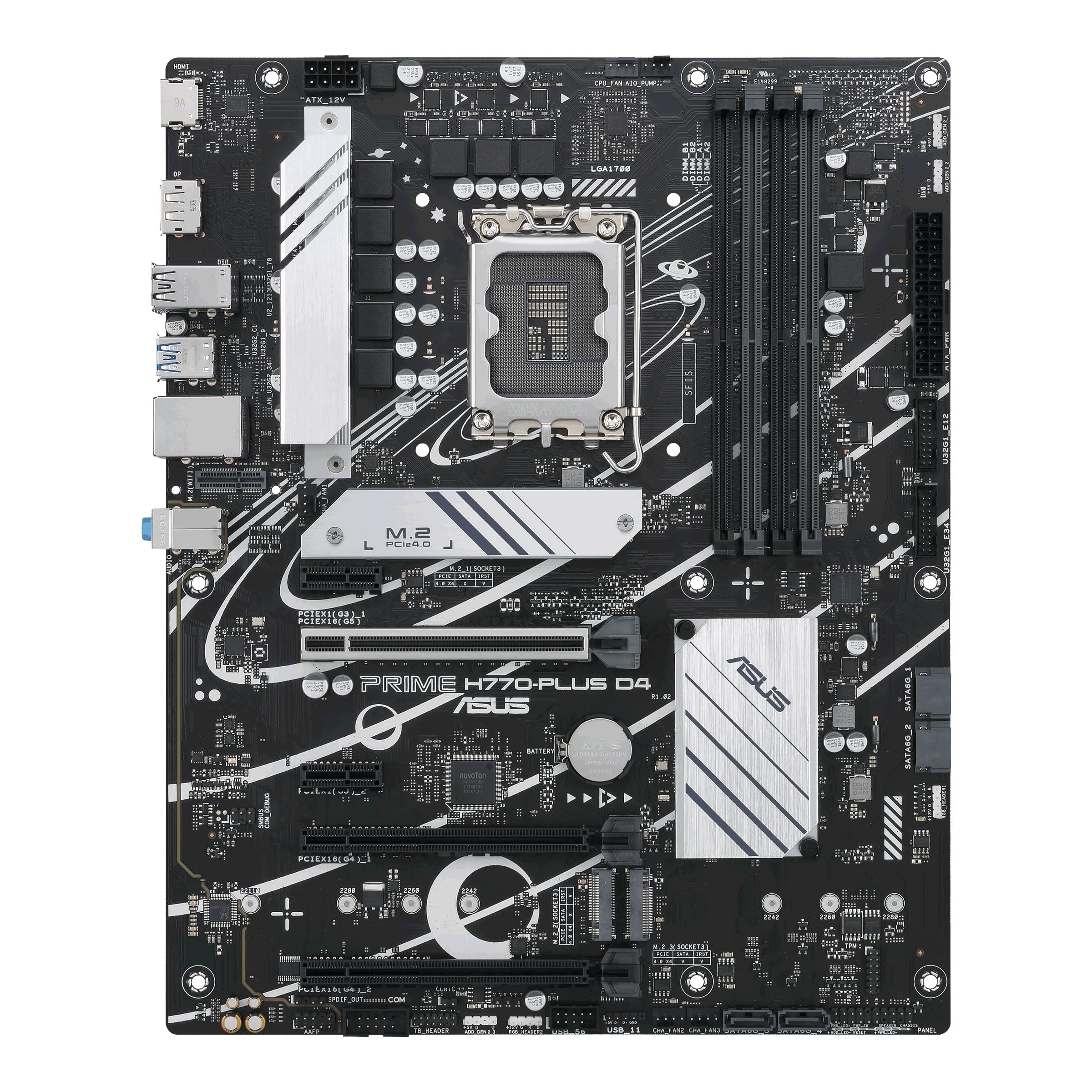 Материнская плата ASUS PRIME H770-PLUS D4, LGA 1700, Intel H770, ATX, Ret